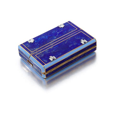 Enamel and diamond cigarette case (Portasigarette in smalto e .